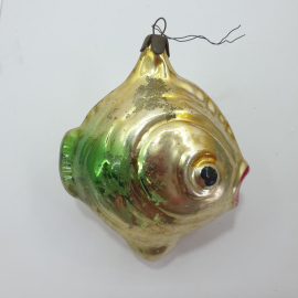 Ёлочная игрушка "Рыбка", стекло. СССР